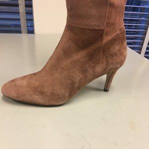 Worn once, L&T Tan Suede Boots, 2 3/4" heel